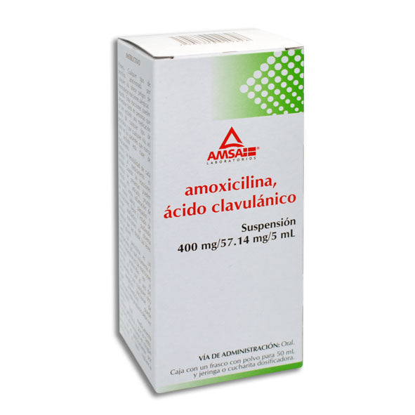 AMOXICILINA AC CLAVULANICO 400 57 14MG SUSP 50ML AMSA