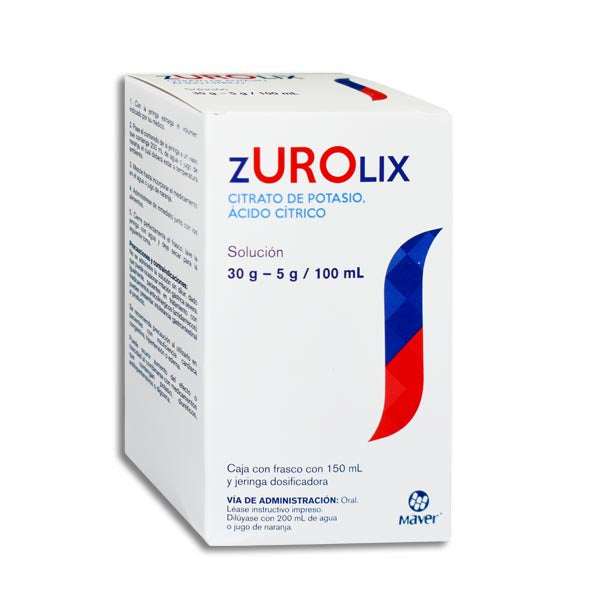 ZUROLIX SOL 30G 5G 150ML CITRATO DE POTASIO ACIDO CITRICO MAVER