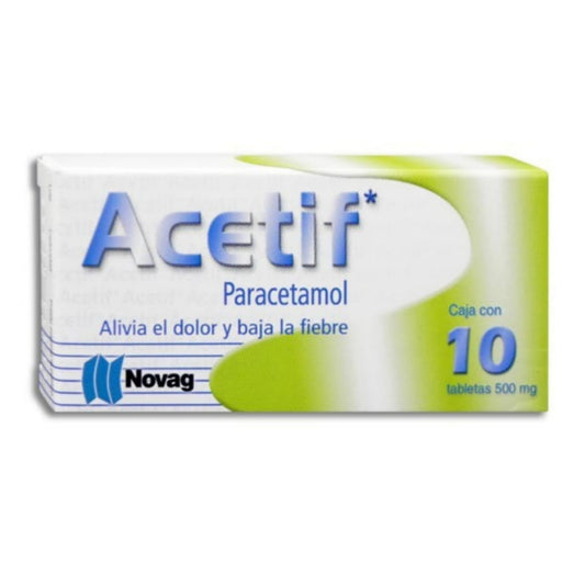ACETIF PARACETAMOL 500MG C/10 TAB NOVAG
