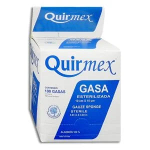 GASA SIMPLE ESTERIL 10X10 CM   C/100 PZAS  AZUL
