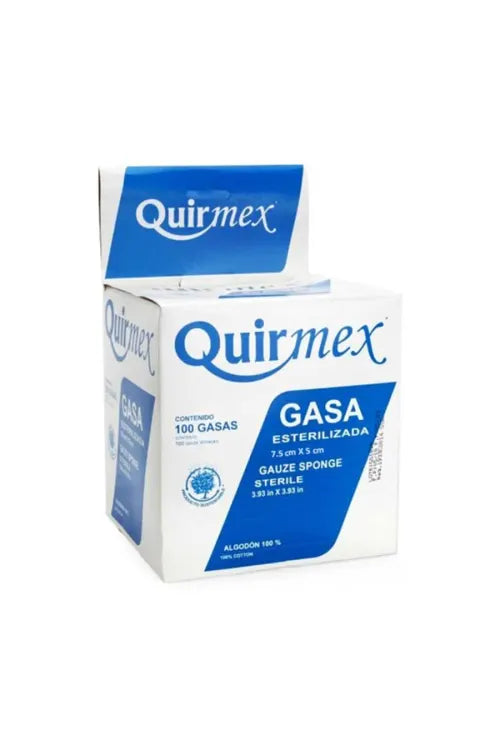 GASA SIMPLE ESTERIL 7 5X5 CM  C/100 PZAS  AZUL