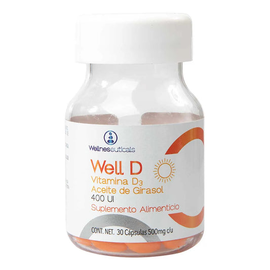 WELL D3 400UI 30 CAP 500MG