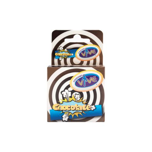 PRESERVATIVOS VIVE COLORS SABOR CHOCOLATE CAJA C/3