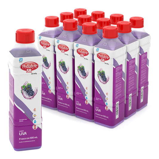 PEDIALYTE SR 60 MEQ SOL  ORAL SABOR UVA ENV  C/500 ML  CAJA C/12
