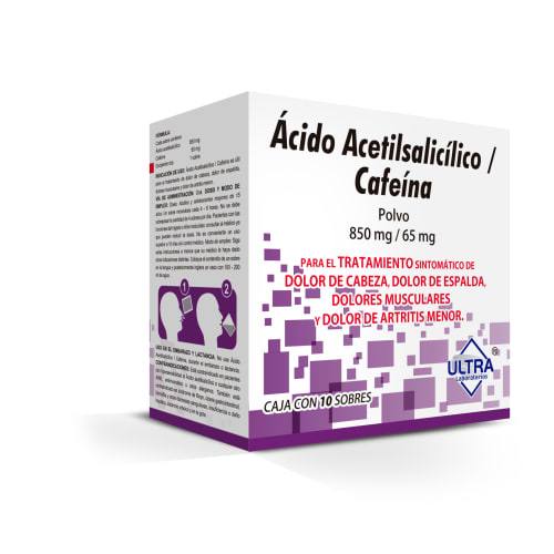 ACIDO ACETIL CAFEINA  850MG 65 MG C10 SOBRES ULTRA JUNIO 25