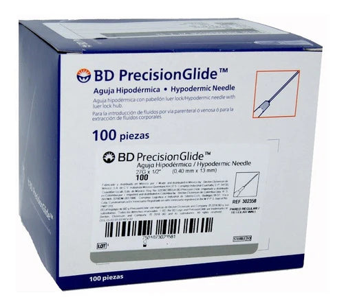 BD AGUJA HIPODERMICA 22GX1 1/4 C/100PZ