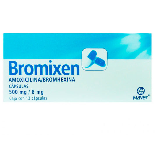 BROMIXEN 500 8 MG C12 CAPS AMOXICILINA BROMHEXINA MAVER