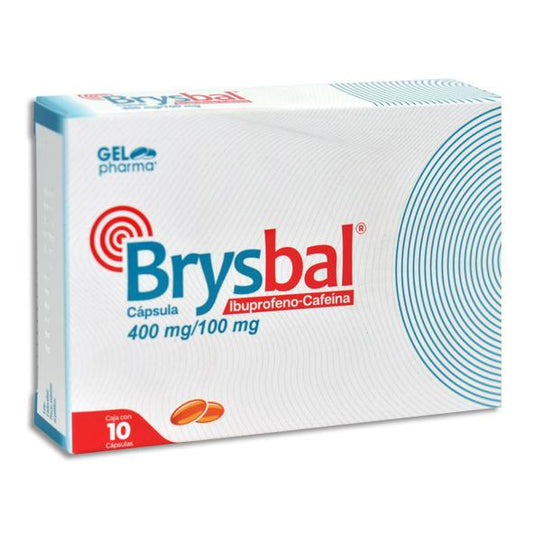 BRYSBAL 400 100MG C10CPS IBUPROFENO CAFEINA  GELPHARMA   288