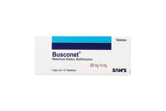 BUSCONET 250 10 MG C10 TABS METAMIZOL SOD BUTILHIOSCINA   SONS