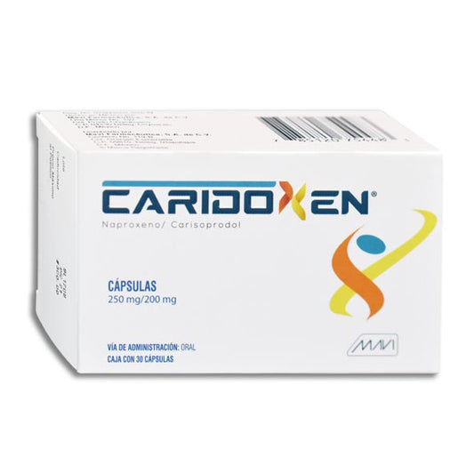 CARIDOXEN 250 200MG C 30 CAPS NAPROXENO CARISOPRODOL MAVI