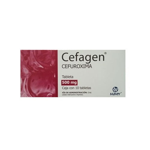 CEFAGEN 500MG C 10 TAB CEFUROXIMA MAVER