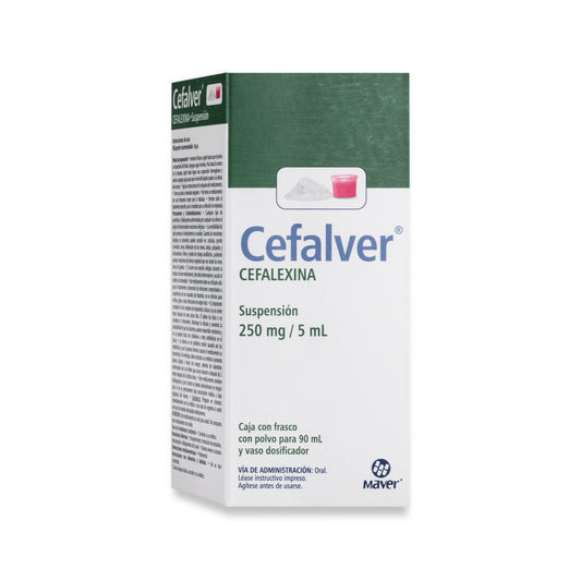 CEFALVER SUSP 250MG CEFALEXINA MAVER