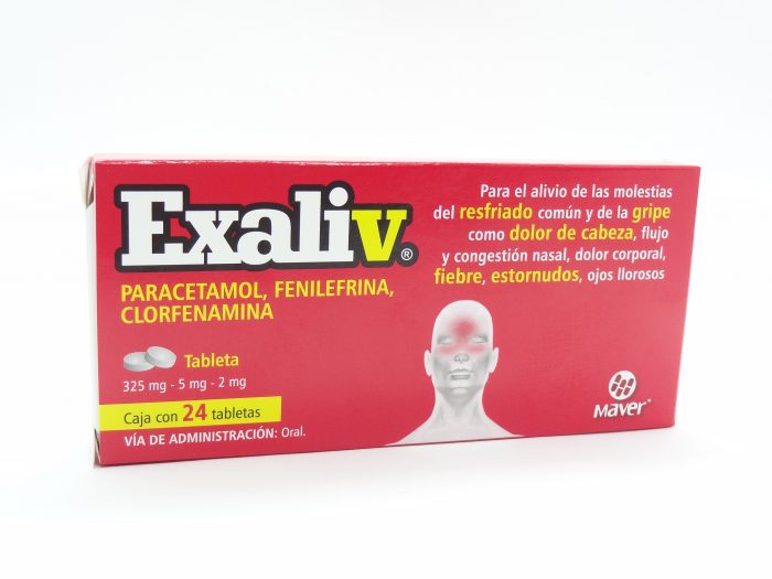 EXALIV C24 PARACETAMOL FENILEFRINA CLORFENAMINA MAVER