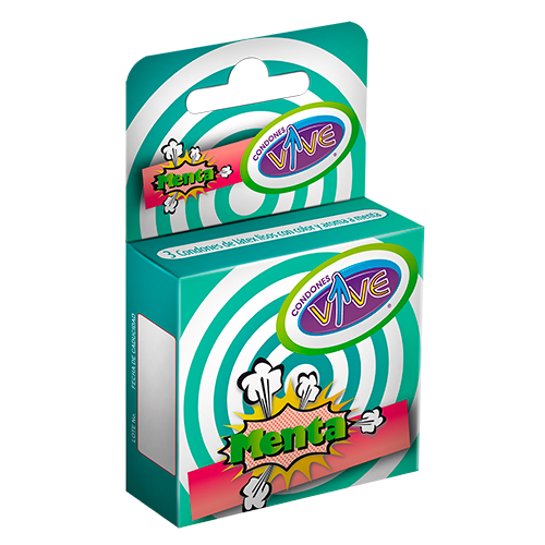PRESERVATIVOS VIVE COLORS SABOR MENTA CAJA C/3