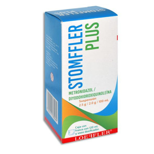 STOMFFLER PLUS 120ML METRONIDAZOL DIYODOHIDROXIQUINOLEINA LOEFFLER