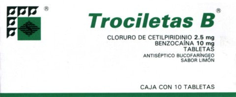TROCILETAS B  LIMON C10 TAB CLORURO CETIL BENZOCAINA STREGER