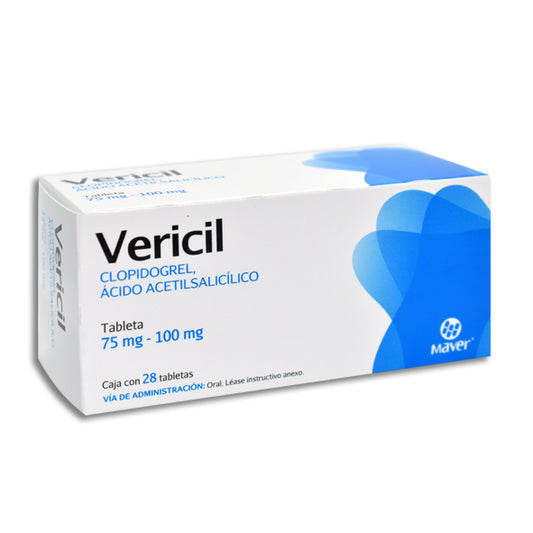 VERICIL 75MG C28 TAB  CLOPIDOGREL A ACETILSALI   MAVER