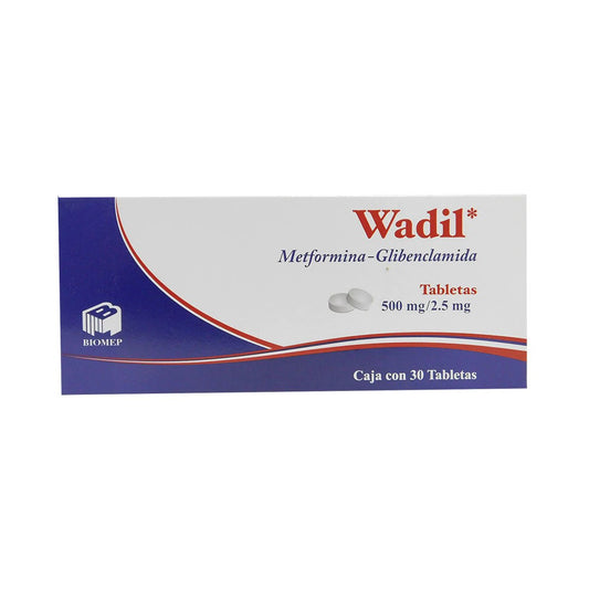 WADIL 500 2 5MG C30 TABS METFORMINA GLIBENCLAMIDA BIOMEP