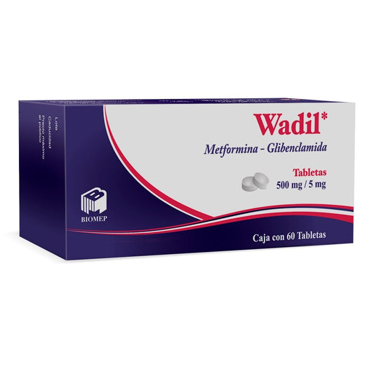 WADIL 500 5 MG C 60 TABS METFORM  GLIBENCL BIOMEP