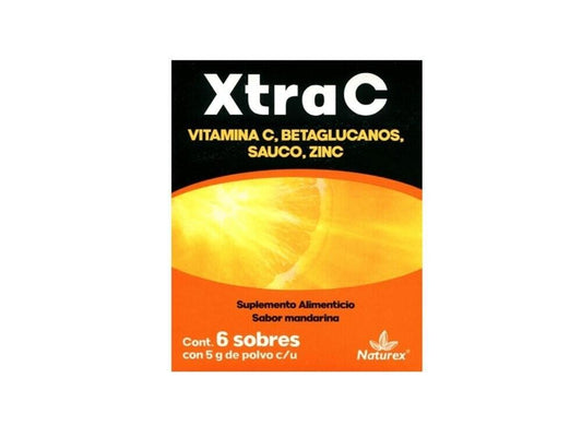 XTRA C PVO  CAJA C/6 SOBRES C/5 G  C/U SABOR MANDARINA