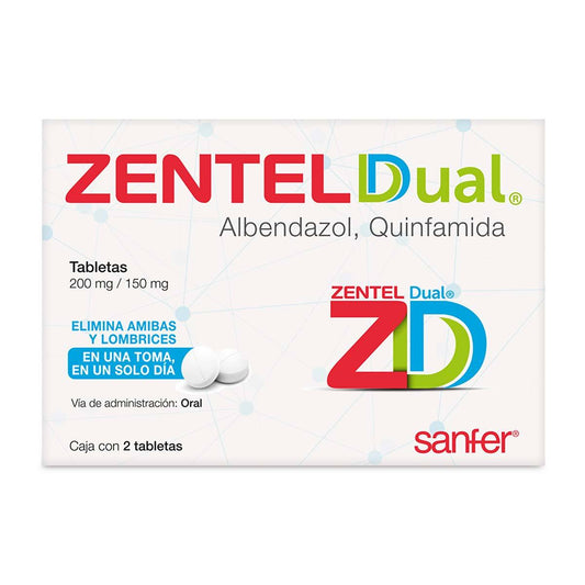 ZENTEL DUAL C2 TBS ALBENDAZOL QUINFAMIDA SANFER