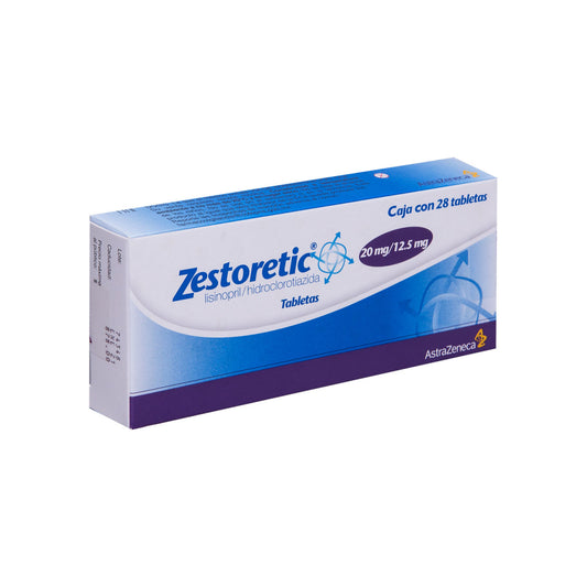 ZESTORETIC 28 TABLETAS 20 MG/ 12.5 MG