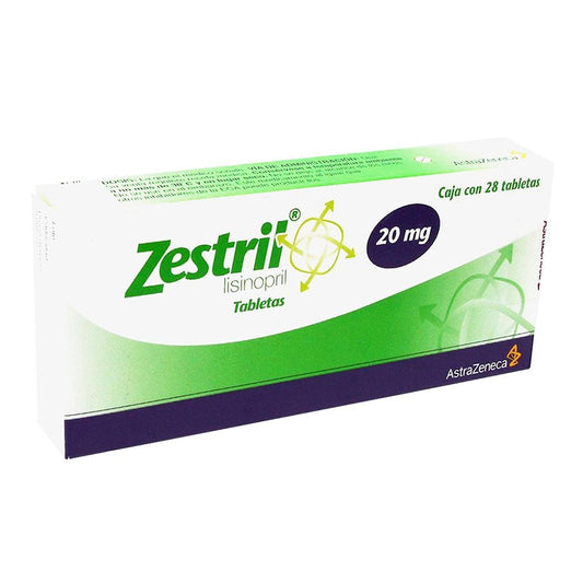 ZESTRIL 28 TABLETAS 20 MG