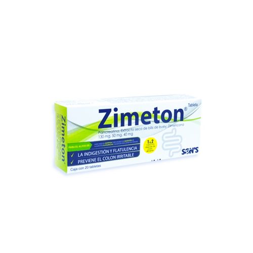 ZIMETON 130 50 40 MG TABS C 20   PANCREATINA BILIS SONS