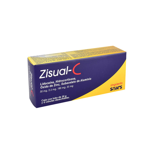 ZISUAL C CRA 30G LIDOCAI HIDROCORT OX ZINC S DE ALUM SONS