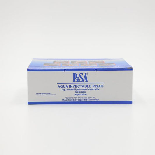 AGUA INYECTABLE PISA INY  CAJA C/100 AMP  PLASTICO C/5 ML